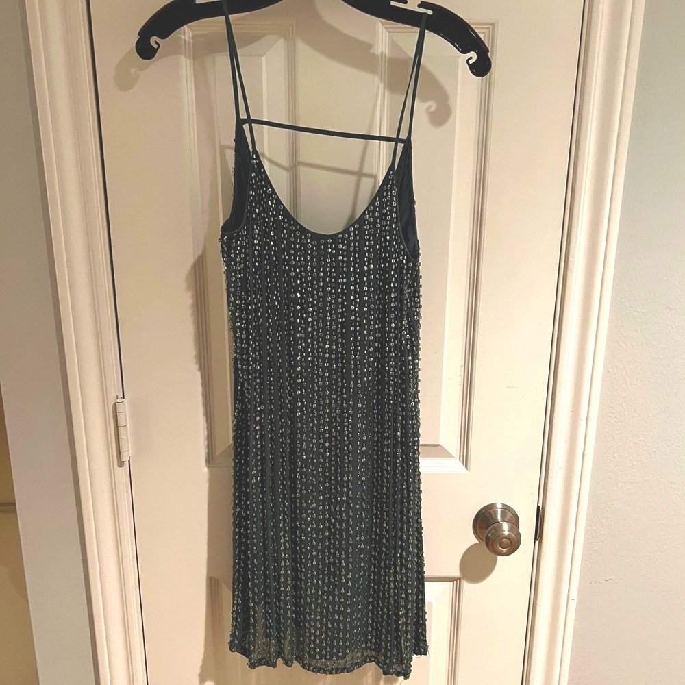 Parker dark green Sequin / beaded Dress